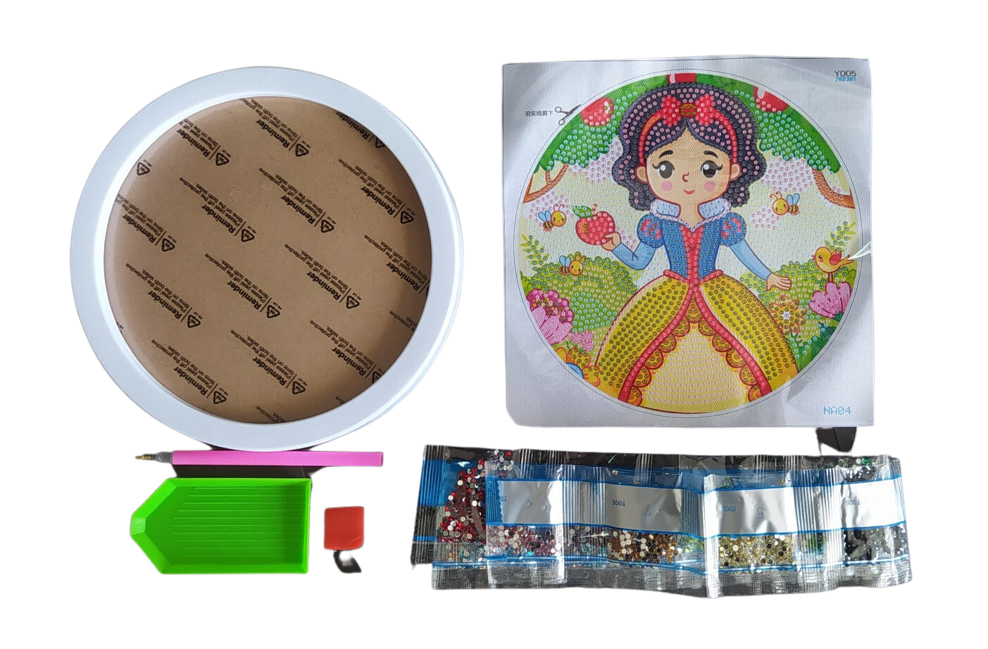 Vista 2 de CUADRO PARA NIÑAS DE DIAMANTES - bella durmiente: BELLA DURMIENTE